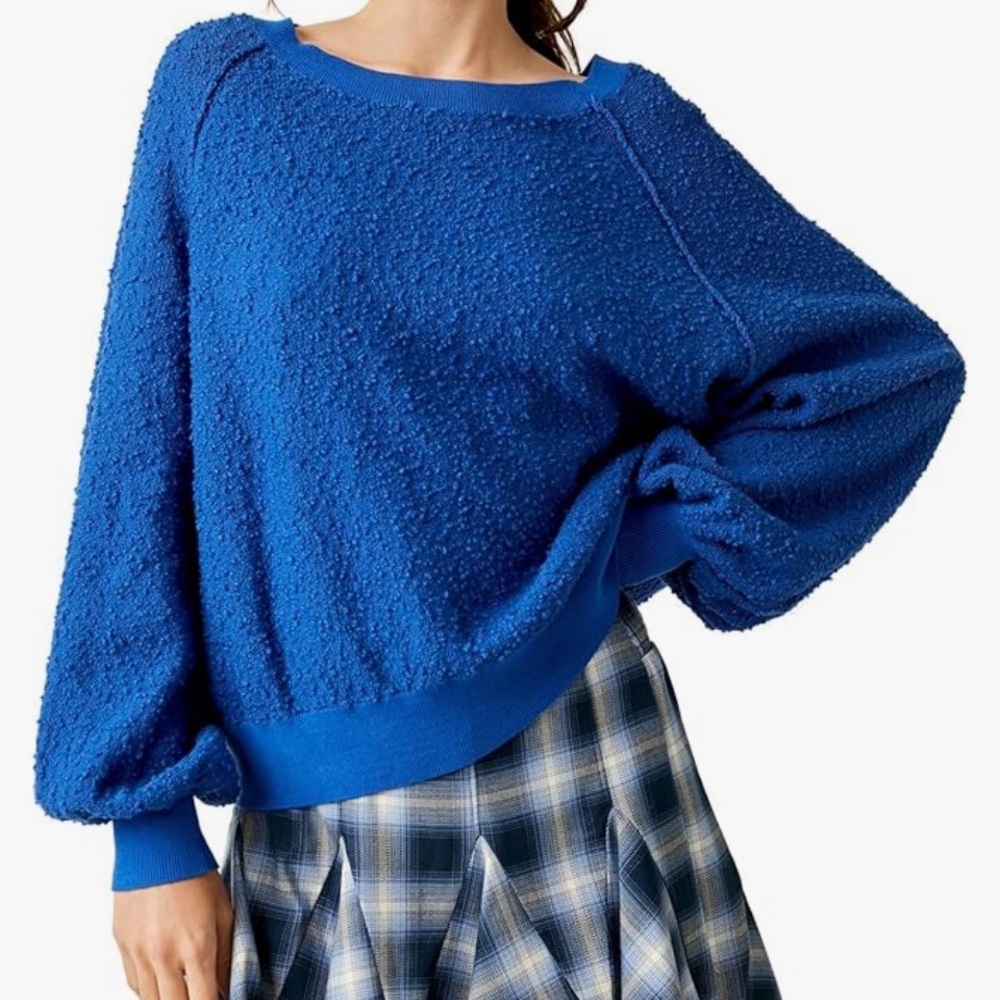 Free People Women's Found My Friend Pullover Boucle  Size S  Sold Out